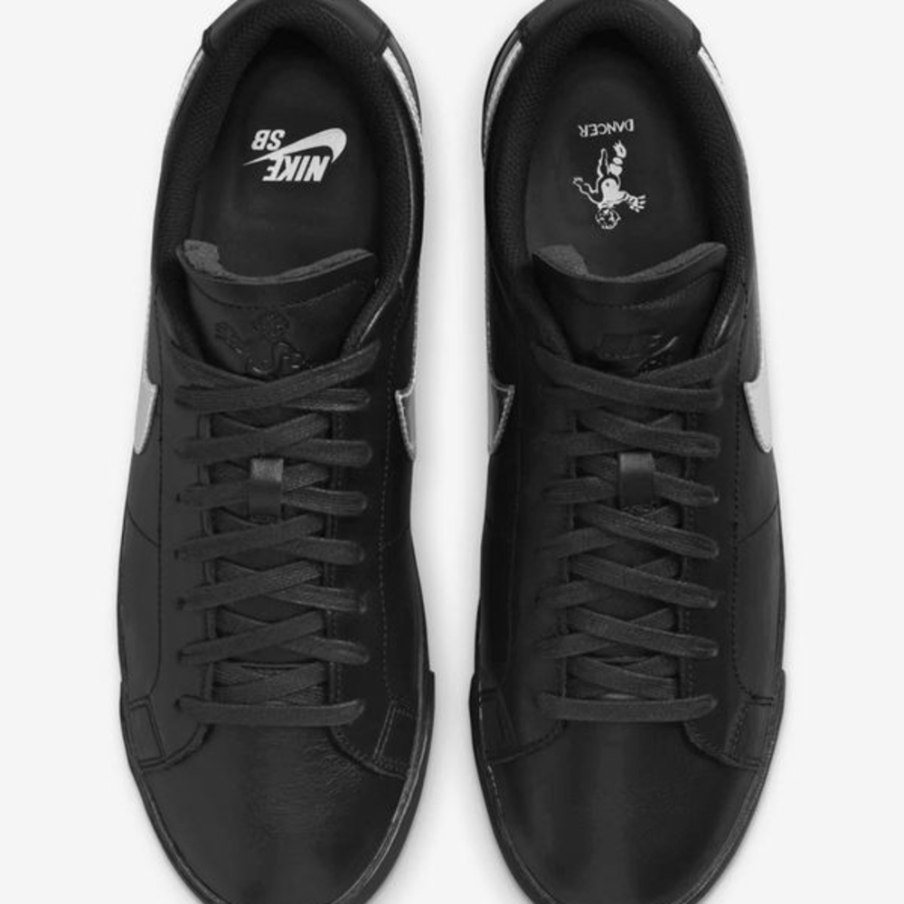 Nike Men's SB Zoom Blazer Low x Dancer Black & Silver Skateboard Sneakers Size10 - Picture 3 of 11